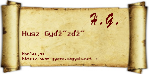 Husz Győző névjegykártya